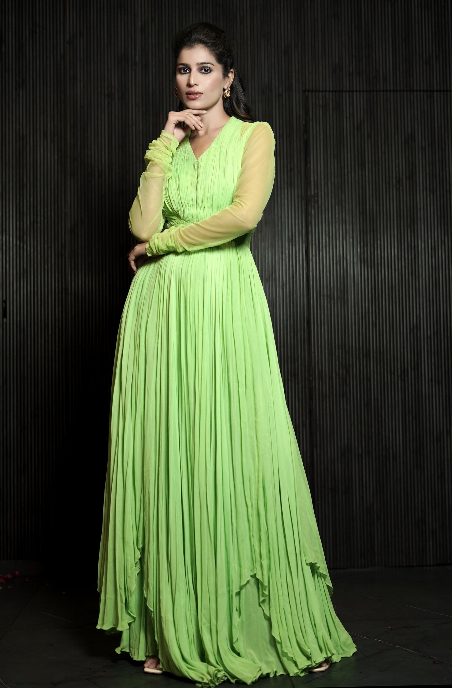 Lime Radiance Anarkali Suit