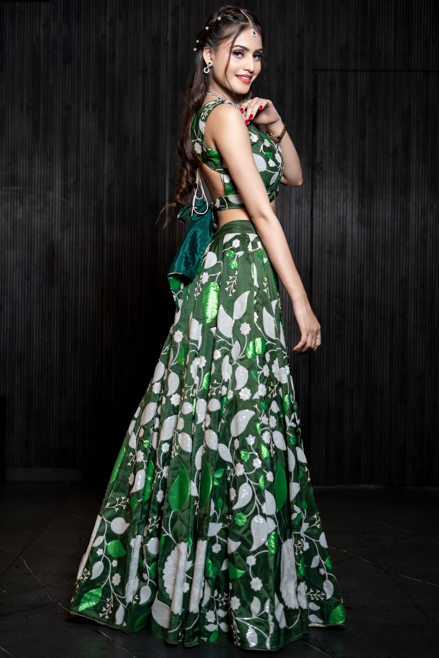 Emerald Blossom Lehenga Choli