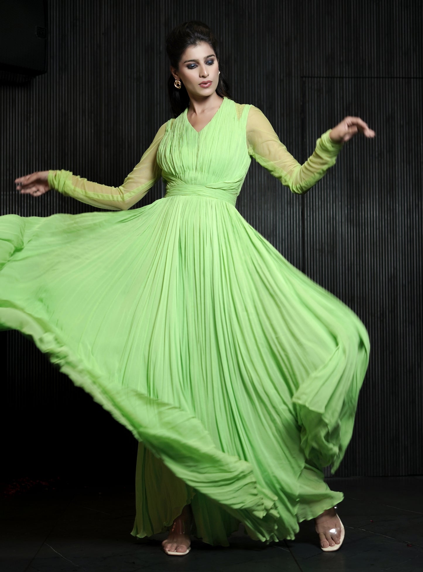 Lime Radiance Anarkali Suit