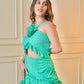 Elegant Green Chikankari Short Dress