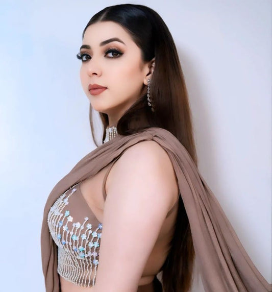 Mocha Luxe Drape saree